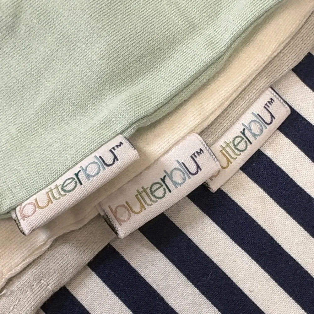 Butterblu Organic Cotton Long-Sleeve Crew Neck Tees Mint Gray White Size 24M - Picture 7 of 7